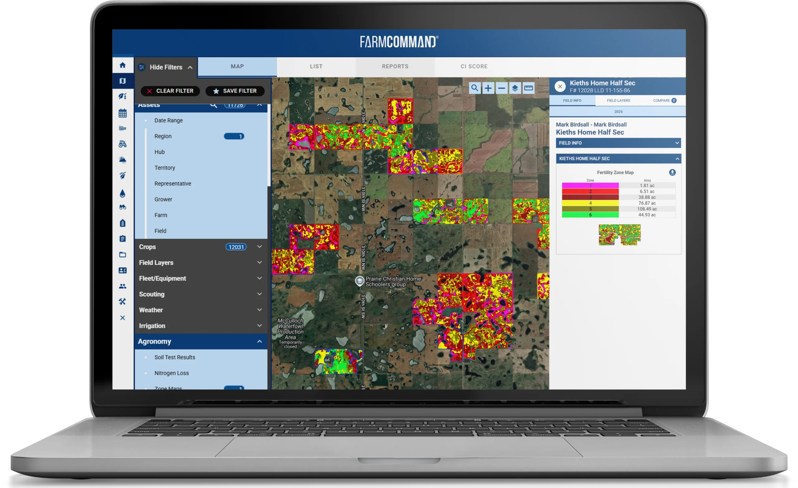 Fertility Zone Map - Laptop